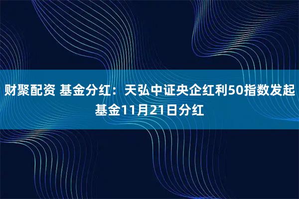 财聚配资 基金分红：天弘中证央企红利50指数发起基金11月21日分红